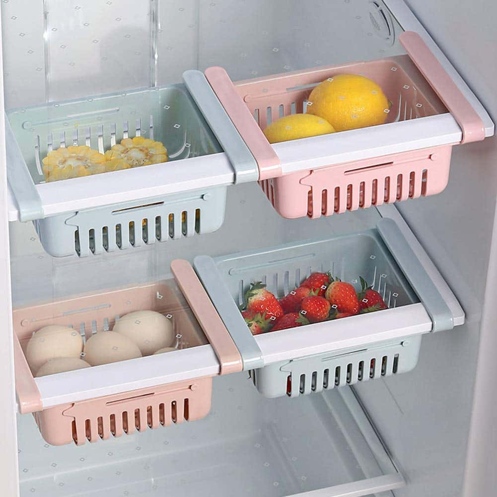 Fridge Sliding Drawer Storage Basket for Fruit and Vegetable Storage- Set of 2 (Set of 2)